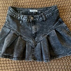 Machine Black Denim Skirt